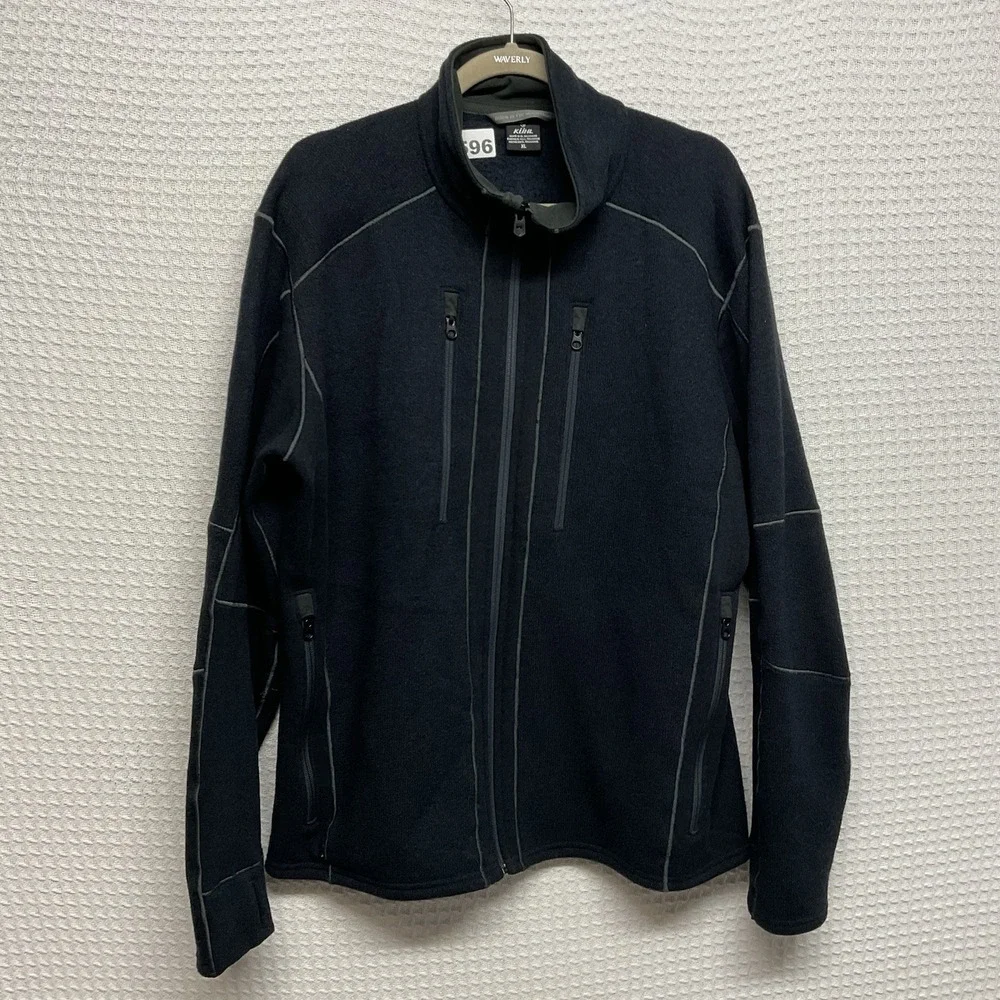 Kuhl Interceptr Fleece Jacket Mens XL Ink Black Full Zip Mockneck Hiking Outdoor